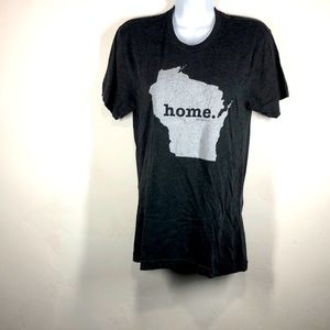 The Home T gray Wisconsin made in USA tee size small